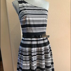 Fun black & white striped dress.